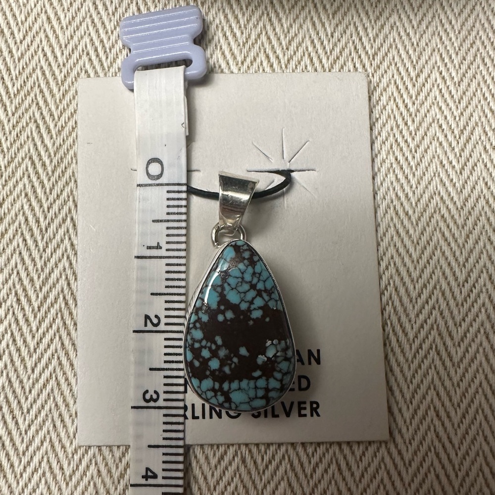 Turquoise Spiderweb Pendant View 3